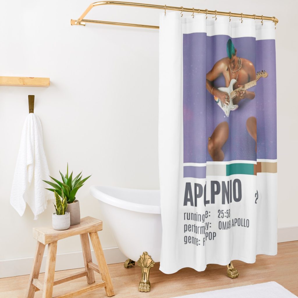 Omar Apollo Shower Curtain Official Omar Apollo Merch