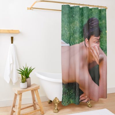 Omar Grass Home Page Shower Curtain Official Omar Apollo Merch