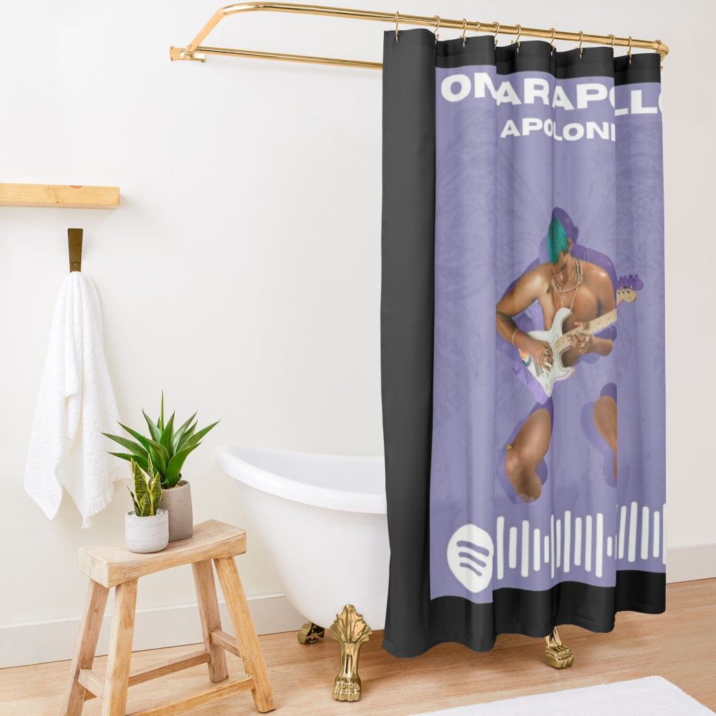 Omar Apollo Shower Curtain Official Omar Apollo Merch